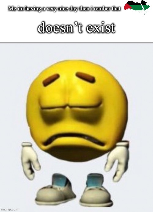 Sad emoji | Me im having a very nice day then i rember that; doesn’t exist | image tagged in sad emoji | made w/ Imgflip meme maker
