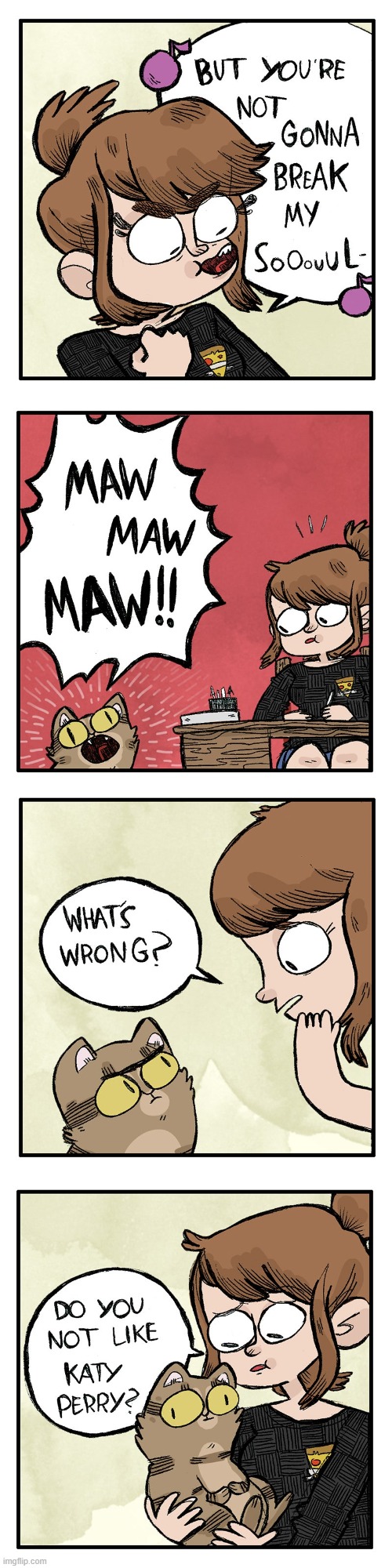 image tagged in katy perry,part of me,sing,singing,cat,oof | made w/ Imgflip meme maker