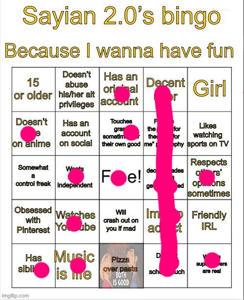 Sayian 2.0’s Bingo | image tagged in sayian 2 0 s bingo | made w/ Imgflip meme maker