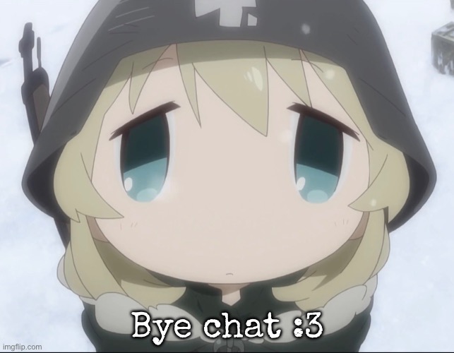 Yuuri high-angle | Bye chat :3 | image tagged in yuuri high-angle | made w/ Imgflip meme maker