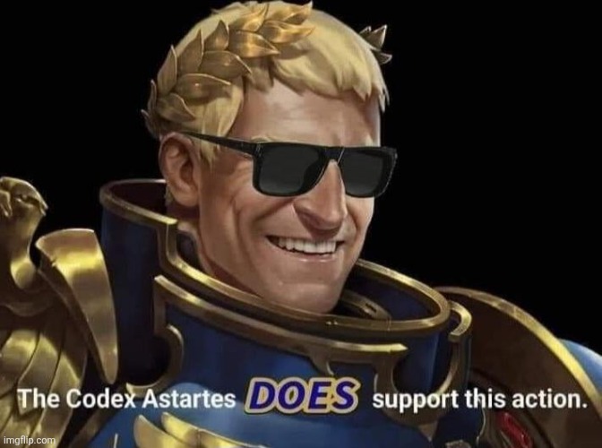 The codex astartes does support this action | image tagged in the codex astartes does support this action | made w/ Imgflip meme maker