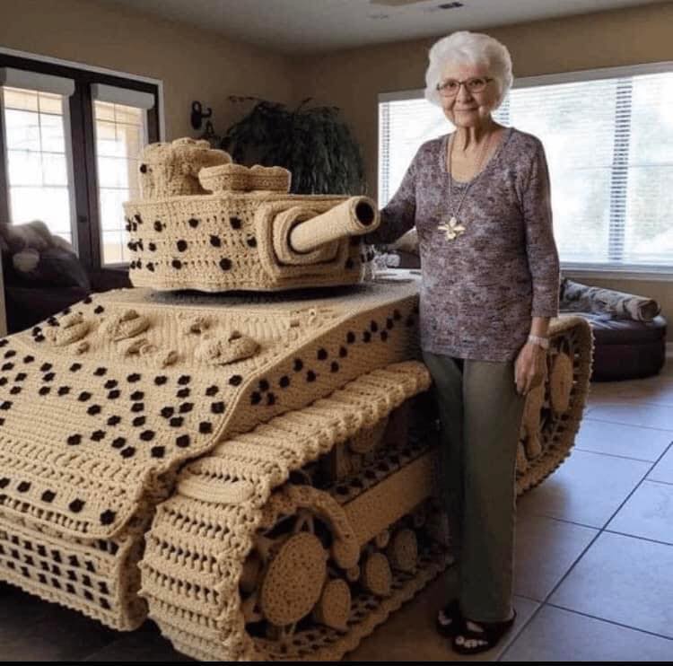 Crochet Tank Lady Blank Meme Template