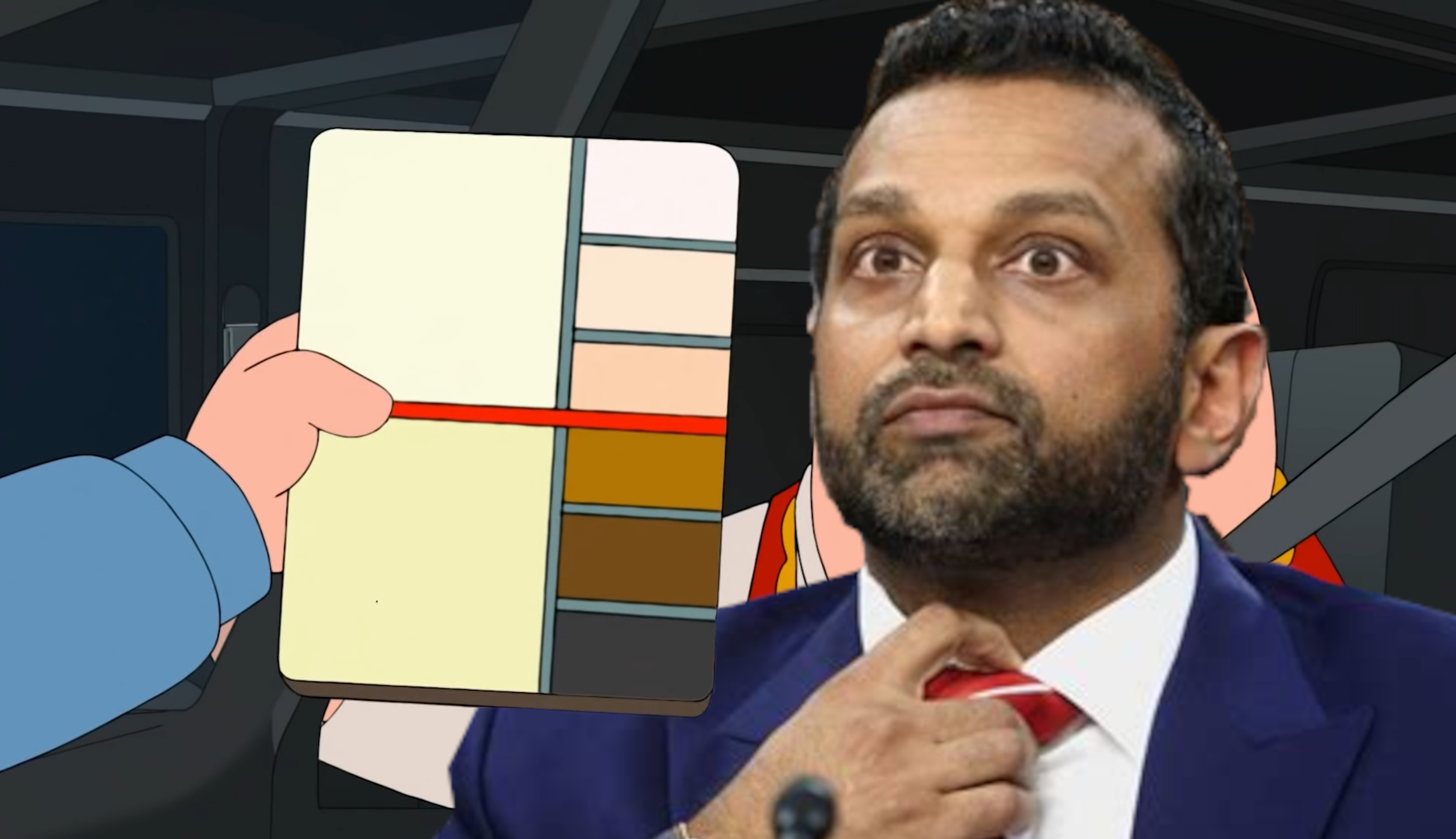 Kash Patel Peter Griffin Color Chart Blank Meme Template