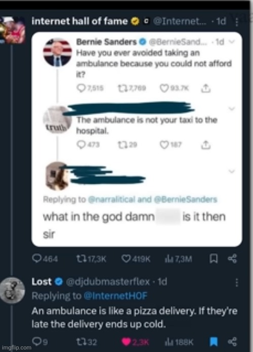 image tagged in comments,cursed,pizza,ambulance,memes,dark humor | made w/ Imgflip meme maker