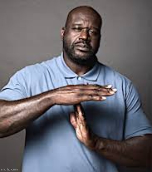 Shaq time out | image tagged in shaq time out | made w/ Imgflip meme maker