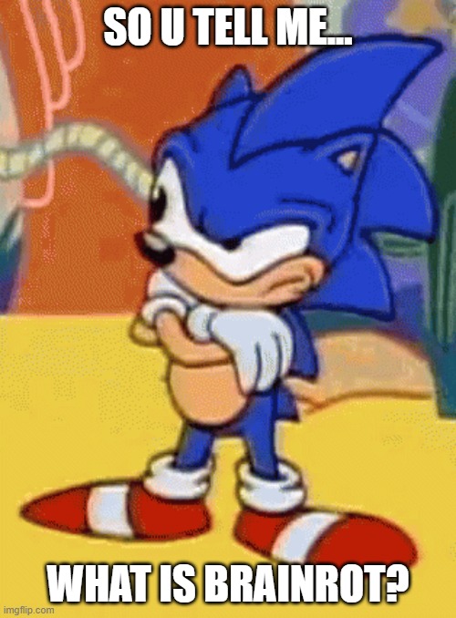 tell me in the comments | SO U TELL ME... WHAT IS BRAINROT? | image tagged in sonic tapping foot | made w/ Imgflip meme maker