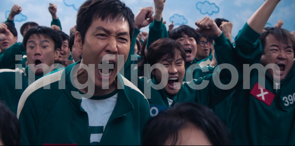 Squid Game Cheer | image tagged in squid game cheer | made w/ Imgflip meme maker