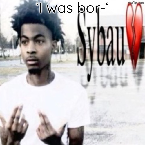 Sybau | ‘I was bor-‘ | image tagged in sybau | made w/ Imgflip meme maker