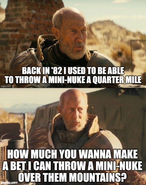 If only the general had put him in 4th quarter | image tagged in fallout,fallout tv,uncle rico,jon gries,funny | made w/ Imgflip meme maker