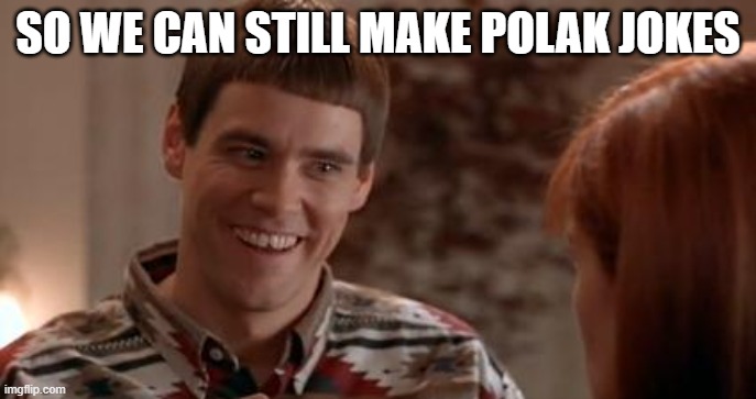 Lloyd-So there's a chance | SO WE CAN STILL MAKE POLAK JOKES | image tagged in lloyd-so there's a chance | made w/ Imgflip meme maker