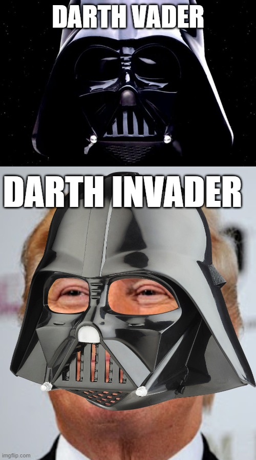 Darth Bros | DARTH VADER; DARTH INVADER | image tagged in darth vader,donald trump approves,change my mind,what the fuck did you just bring upon this cursed land,i don't give a fuck | made w/ Imgflip meme maker