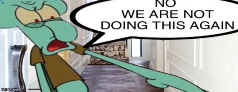 No, we are not doing this again | image tagged in no we are not doing this again | made w/ Imgflip meme maker