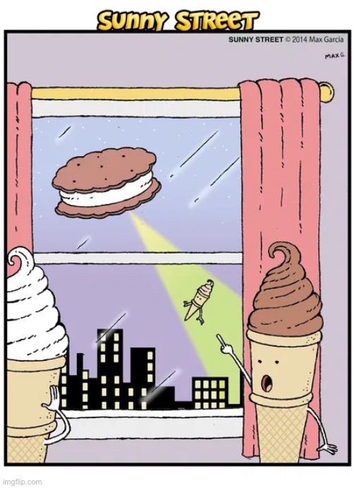 image tagged in comics,sunny street,ice cream,spaceship,abduction | made w/ Imgflip meme maker