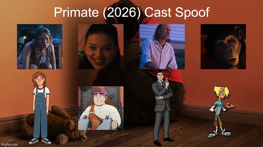 Primate (2026) Cast Spoof | image tagged in primate,spoof cast,memes | made w/ Imgflip meme maker