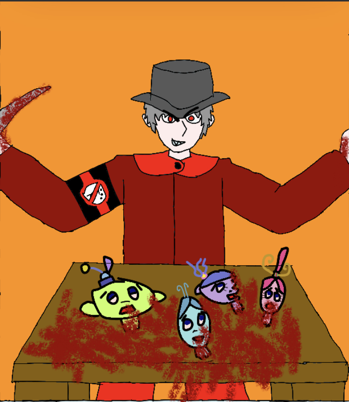 Mepios kills the characters from creative galaxy Blank Meme Template