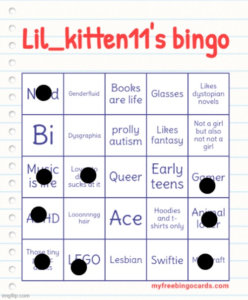 Lil_kitten11's Bingo | image tagged in lil_kitten11's bingo | made w/ Imgflip meme maker