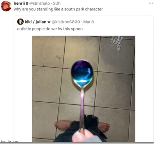 image tagged in south park,autism,feet,cursed,comments,spoon | made w/ Imgflip meme maker