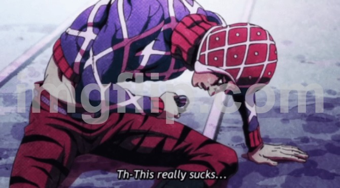 Guido Mista This really sucks | image tagged in guido mista this really sucks | made w/ Imgflip meme maker