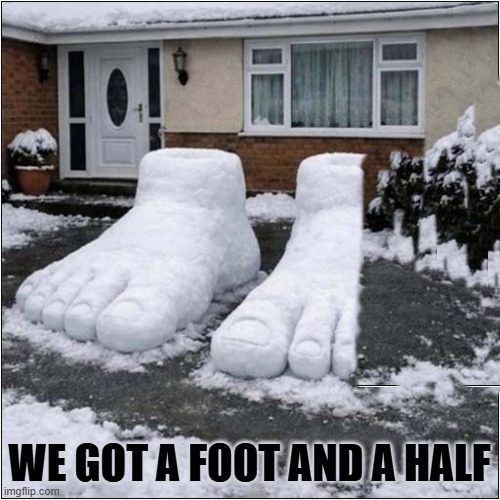 WE GOT A FOOT AND A HALF | made w/ Imgflip meme maker