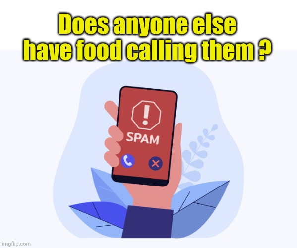 Spam | Does anyone else have food calling them ? | image tagged in spam | made w/ Imgflip meme maker