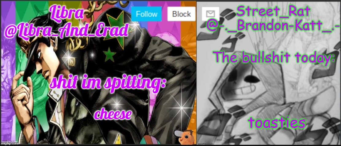 rate the temp | toasties; cheese | image tagged in libra and street rat shared temp | made w/ Imgflip meme maker