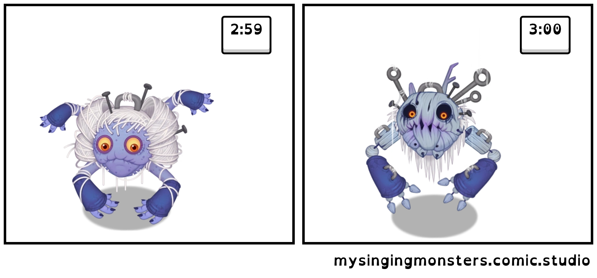 High Quality 2:59 vs 3:00 Blank Meme Template