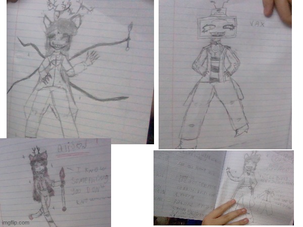 here my drawings of female vox and female alastor | image tagged in alastor hazbin hotel | made w/ Imgflip meme maker