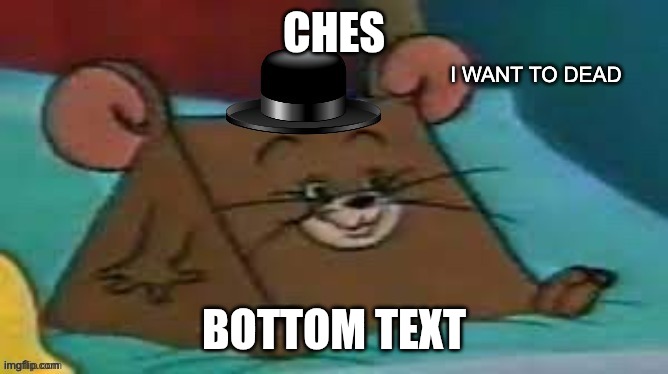 i want to dead | CHES; BOTTOM TEXT | image tagged in i want to dead | made w/ Imgflip meme maker