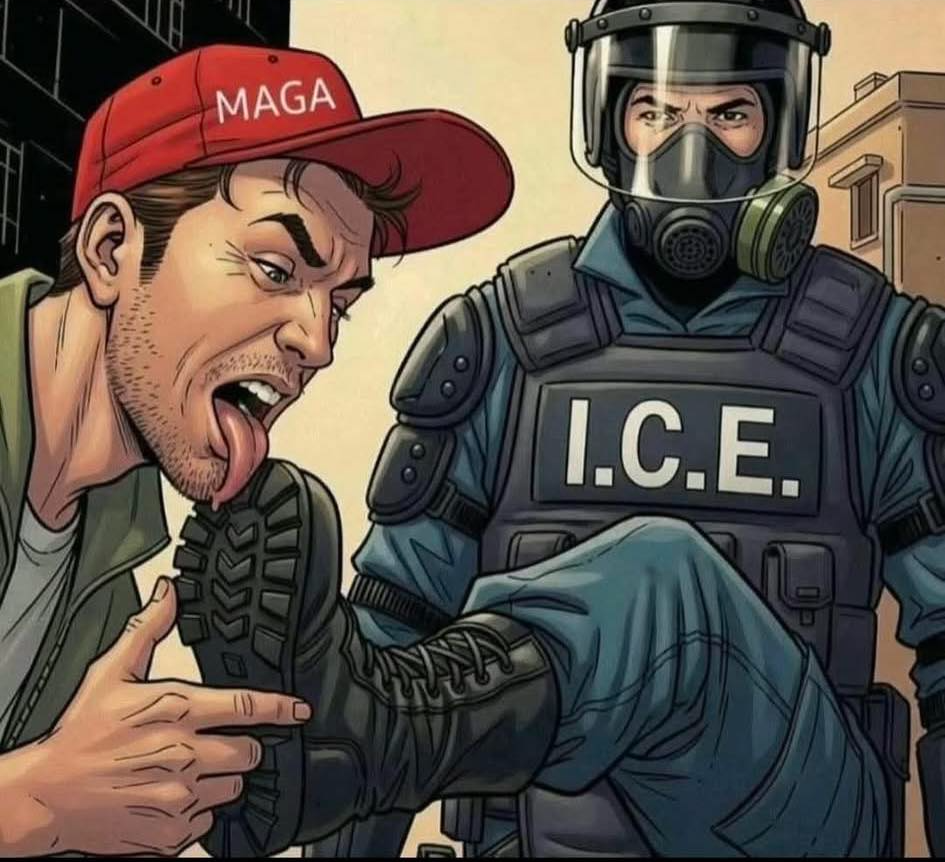 MAGA Licking ICE Boots Blank Meme Template