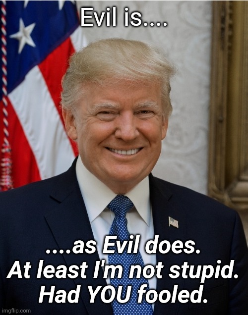 Forest Trump | Evil is.... ....as Evil does.
At least I'm not stupid.
Had YOU fooled. | image tagged in dangerous minds,forest trump,run for office forest run | made w/ Imgflip meme maker