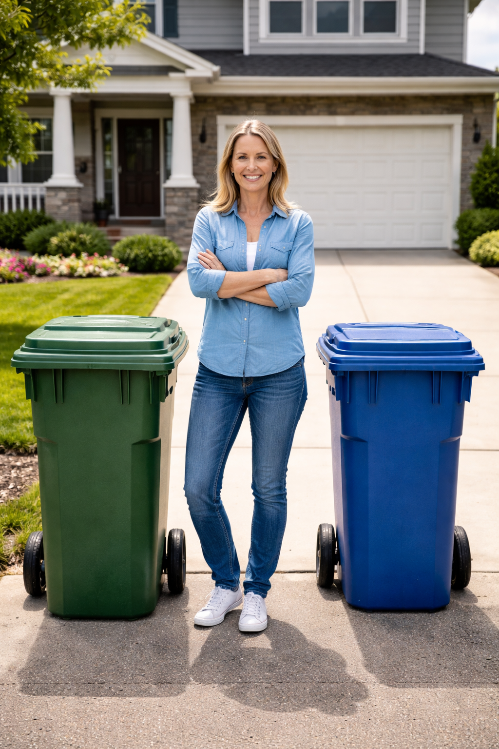 Trash bins Blank Meme Template