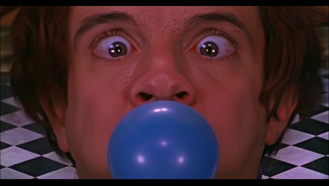 High Quality murray blows a blue balloon Blank Meme Template