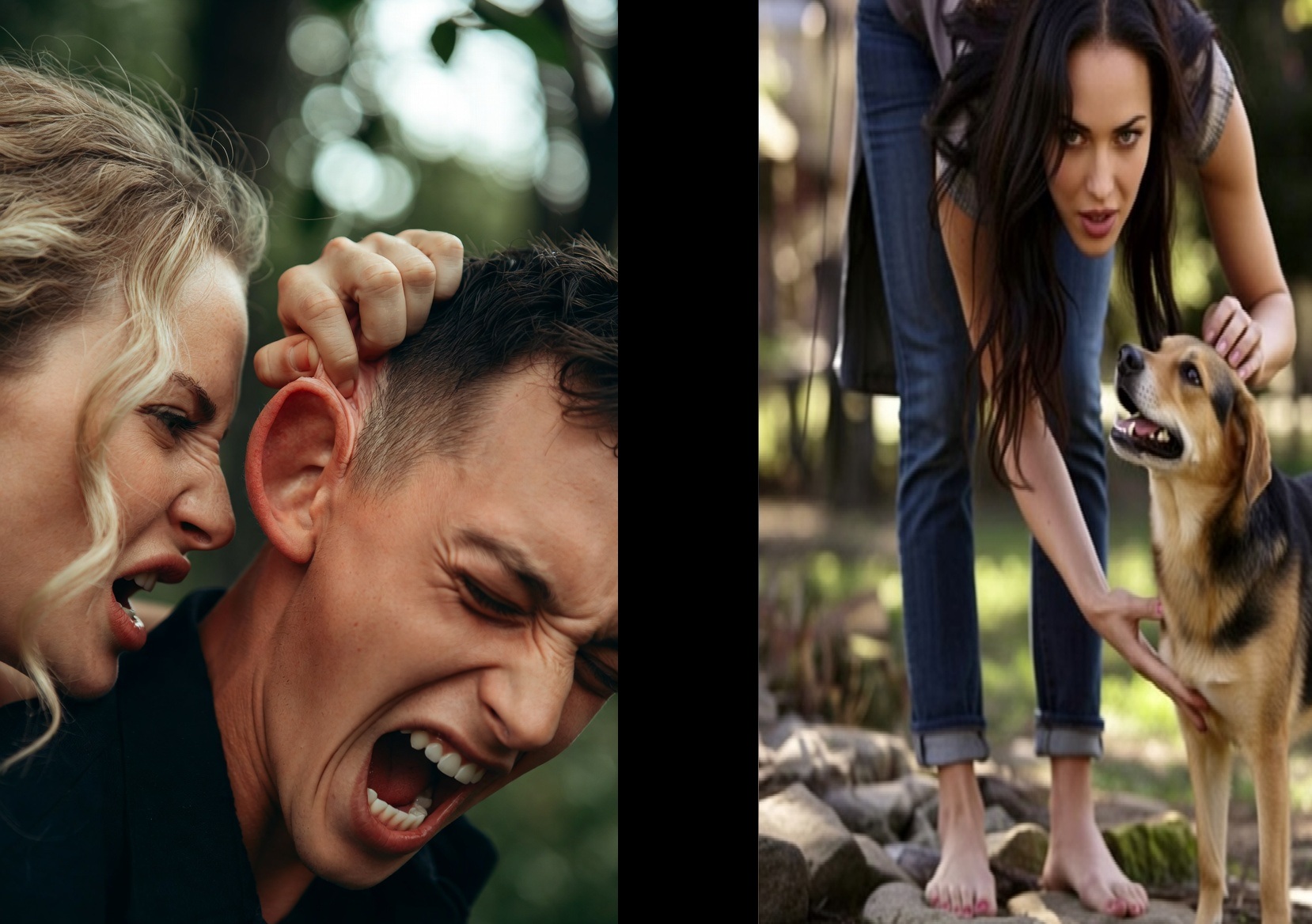 angry girl vs polite girl Blank Meme Template