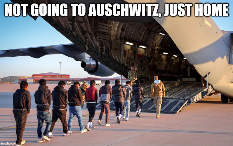 Those aren't Jews | NOT GOING TO AUSCHWITZ, JUST HOME | image tagged in illegals deported,ice,holocaust,illegal immigration,illegals | made w/ Imgflip meme maker