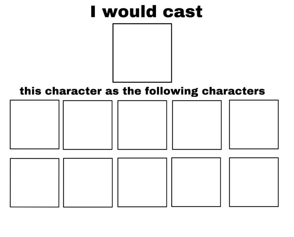 I wolud cast this character as the following characters Blank Meme Template