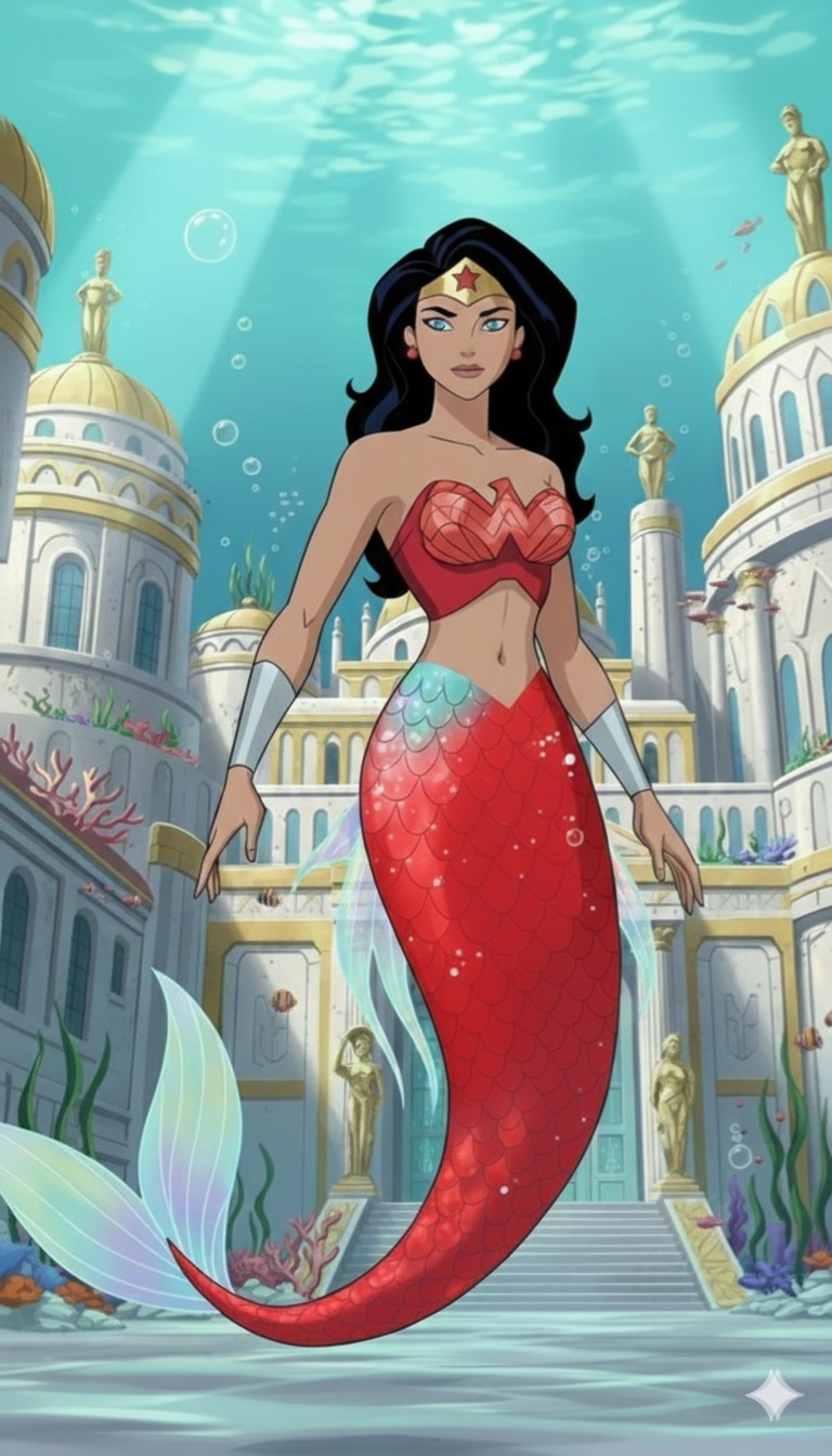 mermaid diana Blank Meme Template