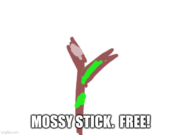 MOSSY STICK.  FREE! | made w/ Imgflip meme maker