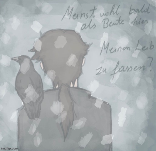 No.15; Die Krähe, Winterreise | image tagged in winterreise,dea,drawing,classical music | made w/ Imgflip meme maker
