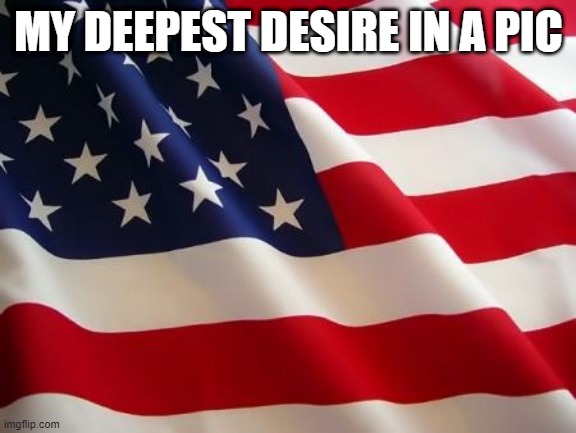 American flag | MY DEEPEST DESIRE IN A PIC | image tagged in american flag | made w/ Imgflip meme maker