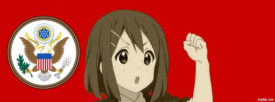 All American Yui | image tagged in communist anime,k-on,patriot anime,usa,'murica | made w/ Imgflip meme maker