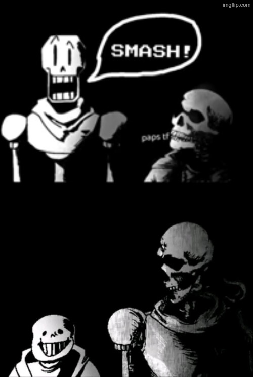 Found both | image tagged in realistic papyrus staring at poorly detailed sans | made w/ Imgflip meme maker