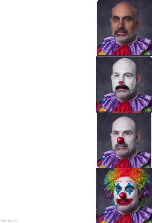 clown makeup sequence | image tagged in clown makeup sequence | made w/ Imgflip meme maker