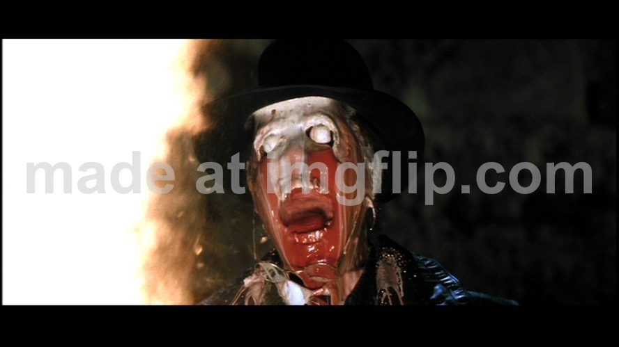 Indiana Jones Face Melt | image tagged in indiana jones face melt | made w/ Imgflip meme maker