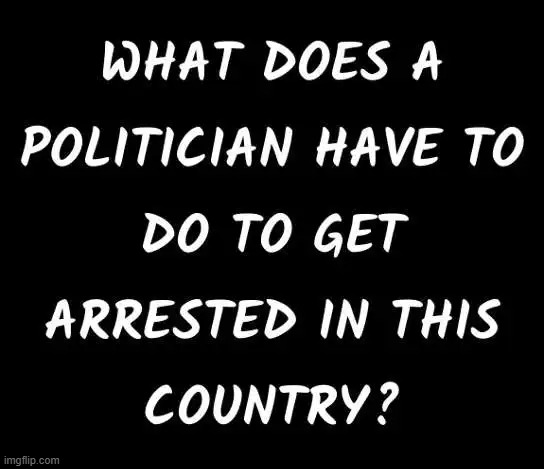 Good question | image tagged in consequences,arrest,politicians,corruption,government corruption | made w/ Imgflip meme maker