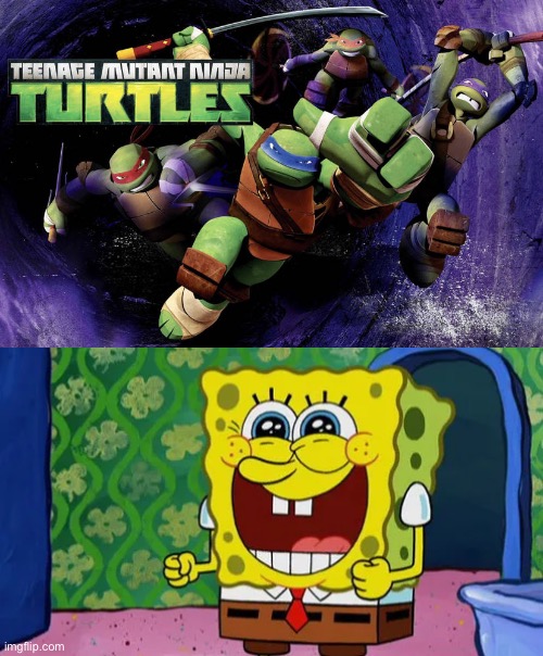 SpongeBob SquarePants loves TMNT 2012 | image tagged in who loves tmnt 2012,nickelodeon,spongebob,tmnt,crossover,memes | made w/ Imgflip meme maker