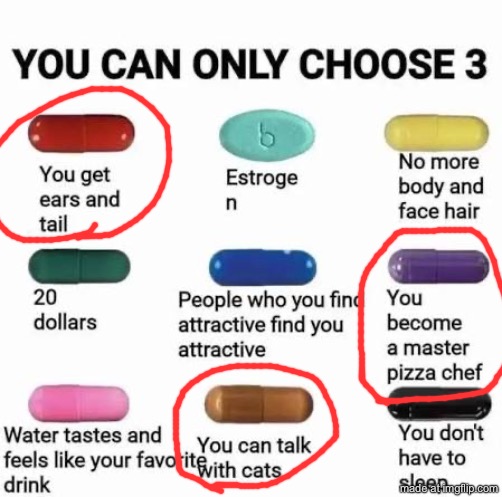 My turn! | image tagged in you can only choose 3 | made w/ Imgflip meme maker