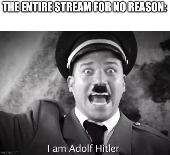 I AM ADOLF HITLER! | THE ENTIRE STREAM FOR NO REASON: | image tagged in i am adolf hitler | made w/ Imgflip meme maker