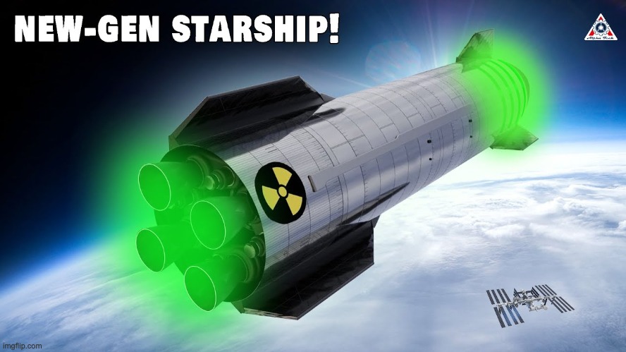 Diagram of nuclear propulsion system for deep space missions