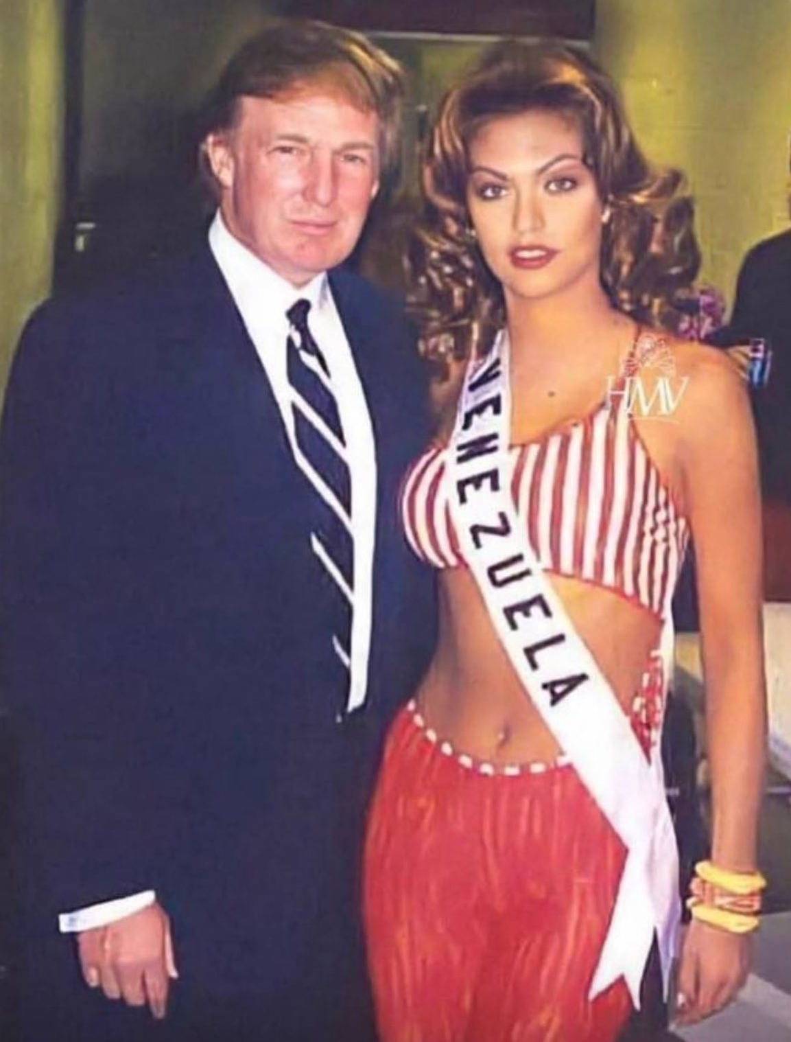 Donald Trump With Venezuelan Beauty Contestant Blank Meme Template