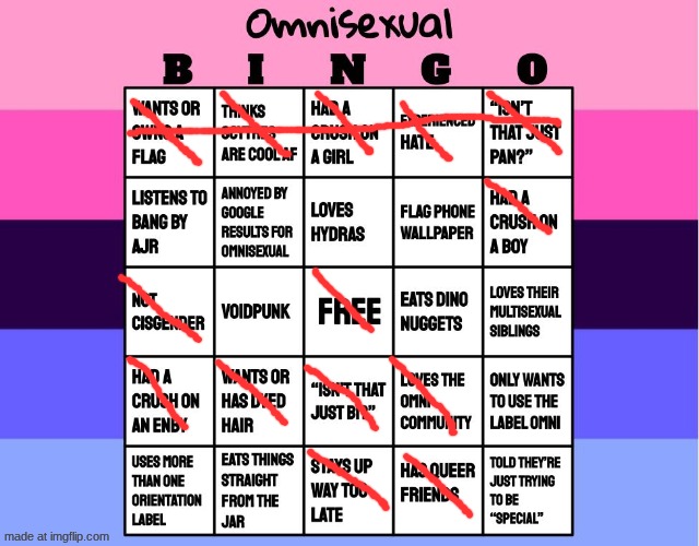 omnisexual bingo <: | image tagged in omnisexual bingo | made w/ Imgflip meme maker